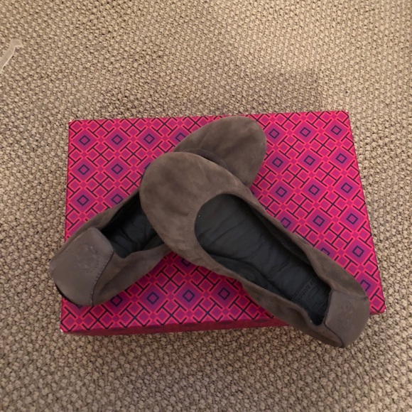 Tory Burch Shoes - Authentic Tory Burch suede gray ballet flats 8